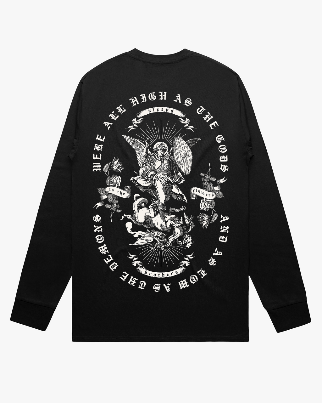 TO THE FLOWERS BLACK LONGSLEEVE