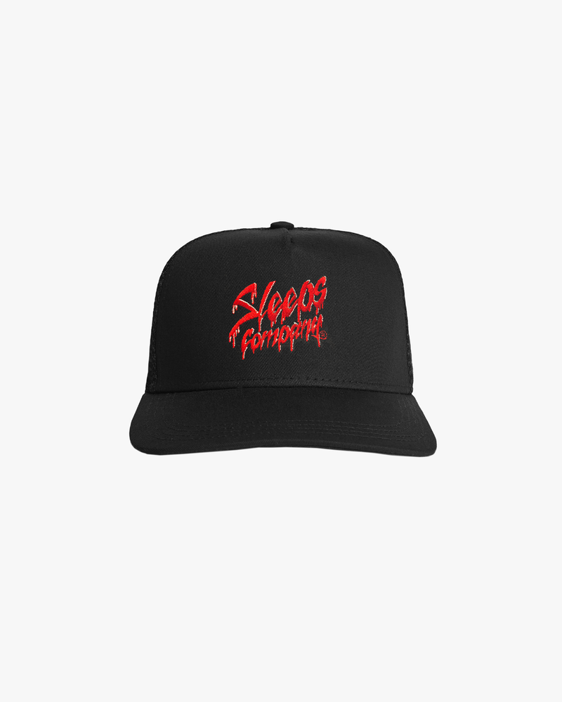 SLEEPS COMPANY TRUCKER BLACK CAP